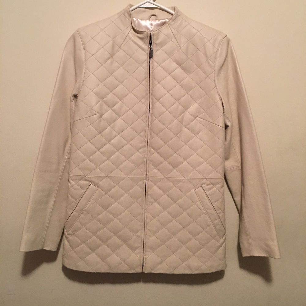 Tan/Cream Leather “Pamela McCoy” Jacket